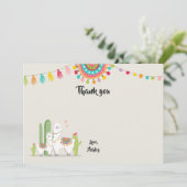 Llama Danke Karte Duwer Fiesta Cactus Mexican (Stehend Vorderseite)