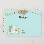 Llama Danke Karte Duwer Fiesta Cactus Mexican (Vorne/Hinten)