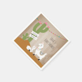 Llama Desert Cactus Girl Baby Dusche Serviette (Ecke)