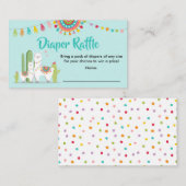 Llama Diaper Raffle Card Fiesta Cactus Baby Dusche Begleitkarte (Vorne/Hinten)