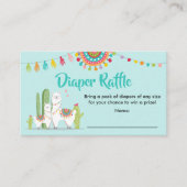 Llama Diaper Raffle Card Fiesta Cactus Baby Dusche Begleitkarte (Vorderseite)