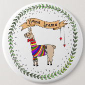 Llama Drama Abzeichen, Rainbow Llama Button (Vorderseite)