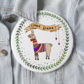 Llama Drama Abzeichen, Rainbow Llama Button (Beispiel)