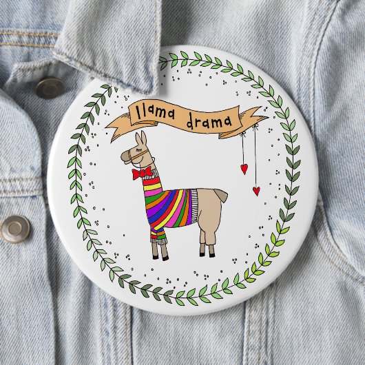 Llama Drama Abzeichen, Rainbow Llama Button (Beispiel)
