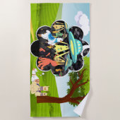 Llama Dreams Llama vs Evil Tintenfisch Epic Space Strandtuch (Vorderseite)