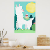 Llama Drinks Soda Wall Art Poster (Küche)