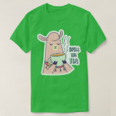 Llama Drinks Tea T-Shirt (Design vorne)