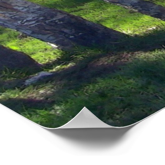 Llama durch Bäume Poster (Ecke)