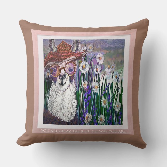 Llama, eingekleidet und frei kissen (Vorderseite)