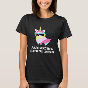Llama Einhorn Großartig Seit 2013 5. Geburtstag T-Shirt