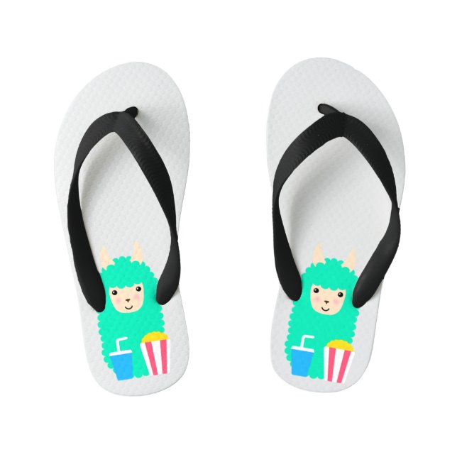 Llama Emoji Movie Lover Kinderbadesandalen (Fußbett)