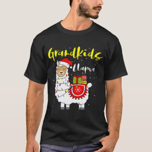 Llama-Enkelkinder-Lichter-Weihnachtsmann-Mütze-Wei T-Shirt