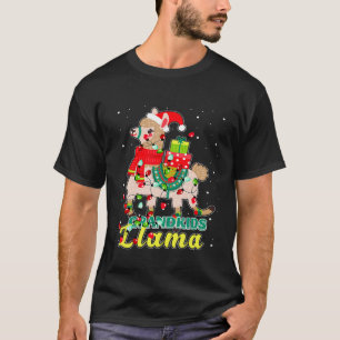 Llama-Enkelkinder tragen Weihnachtsmannmütze Xmas- T-Shirt