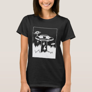 Llama-Entführung Außerirdischer Alpaka Sci-Fi UFO T-Shirt