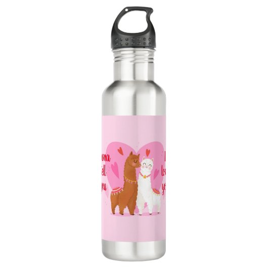 Llama Erzähl dir Edelstahlflasche (Vorderseite)