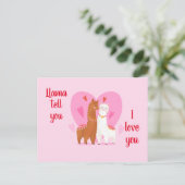 Llama Erzähl dir Postkarte (Stehend Vorderseite)