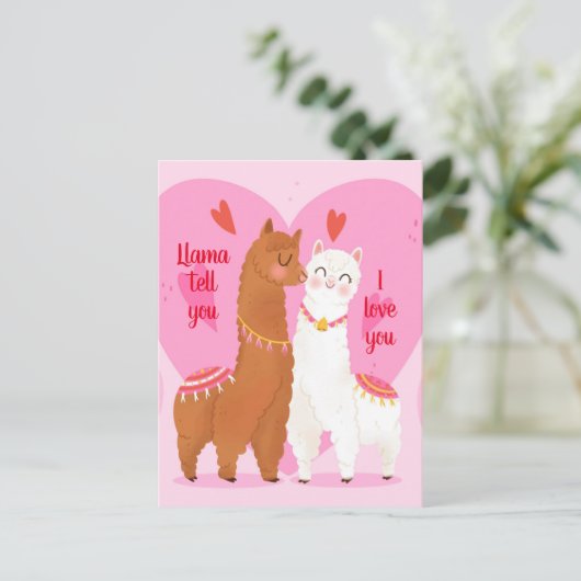 Llama Erzähl dir Postkarte (Stehend Vorderseite)