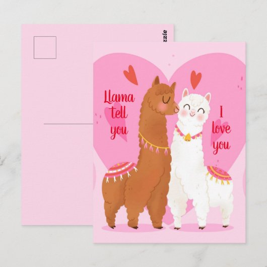 Llama Erzähl dir Postkarte (Vorne/Hinten)