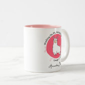 Llama erzählt Ihnen von Garnprojekten Halbgeschich Zweifarbige Tasse (VorderseiteRechts)