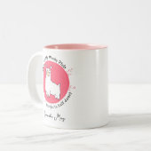 Llama erzählt Ihnen von Garnprojekten Halbgeschich Zweifarbige Tasse (Vorderseite Links)