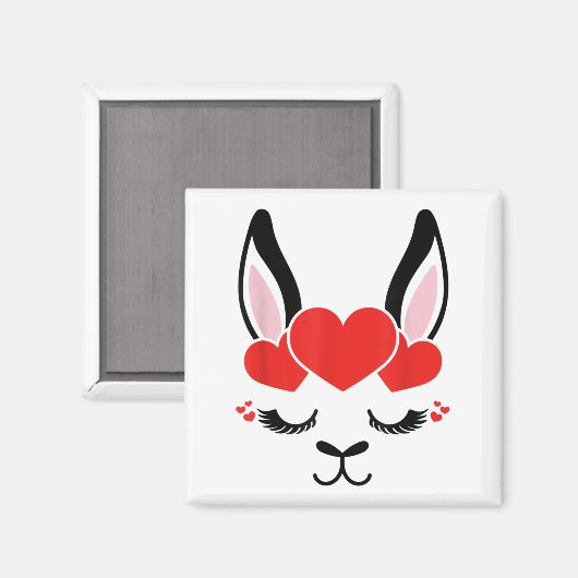 Llama Eyelashes Alpaca Face Magnet (Vorderseite/Rückseite)