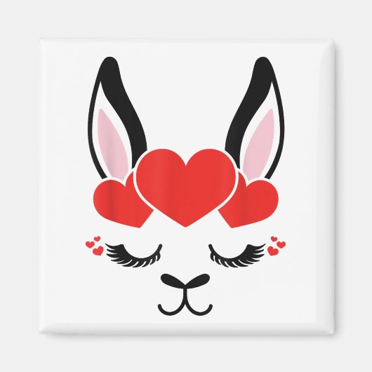 Llama Eyelashes Alpaca Face Magnet (Vorne)