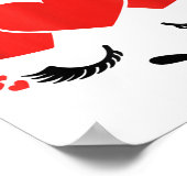 Llama Eyelashes Alpaca Face Poster (Ecke)