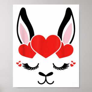 Llama Eyelashes Alpaca Face Poster