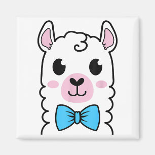 Llama Face Alpaca Bow Krawatte Boy Funny Halloween Magnet