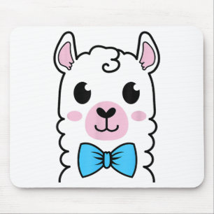 Llama Face Alpaca Bow Krawatte Boy Funny Halloween Mousepad