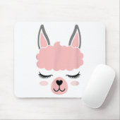 Llama Face Alpaca Eyelashes Mousepad (Mit Mouse)