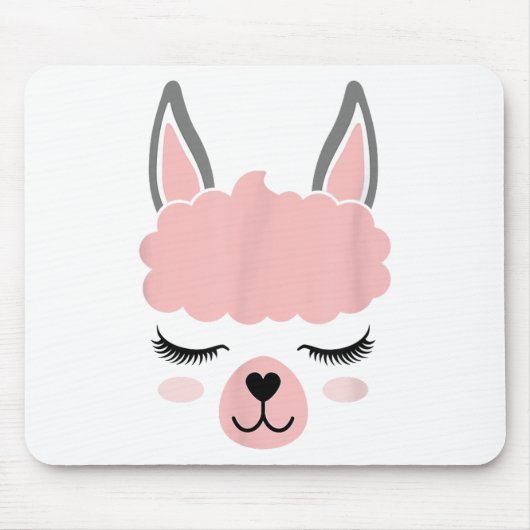 Llama Face Alpaca Eyelashes Mousepad (Vorne)