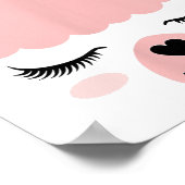 Llama Face Alpaca Eyelashes Poster (Ecke)