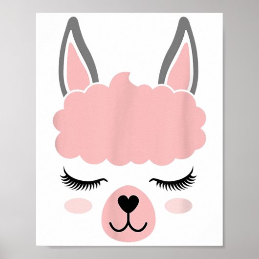 Llama Face Alpaca Eyelashes Poster (Vorne)