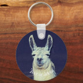 Llama Face Animal Art Personalized Schlüsselanhänger (Rückseite)