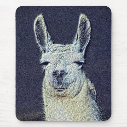 Llama Face Digital Pencil Art Mousepad (Vorne)