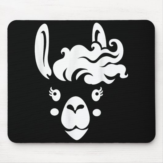 Llama Face Eyelashes Halloween Kostümhaar Mousepad (Vorne)