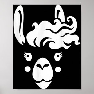 Llama Face Eyelashes Halloween Kostümhaar Poster