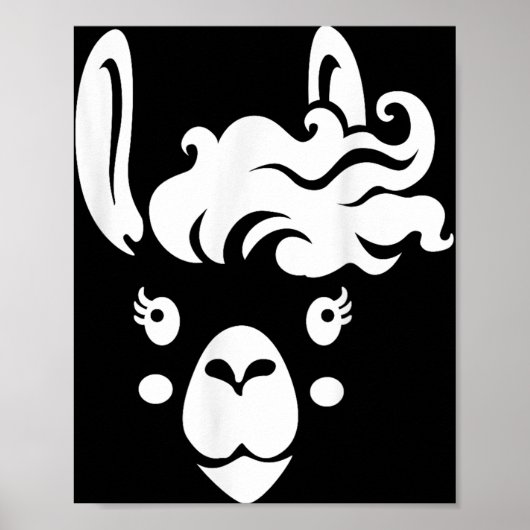 Llama Face Eyelashes Halloween Kostümhaar Poster (Vorne)