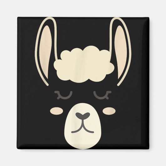 Llama Face Funny Halloween Kostüm Alpacas Magnet (Vorne)