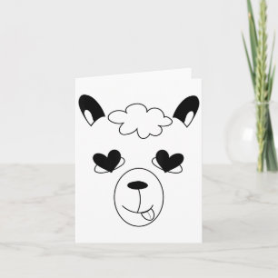 Llama Face Halloween Kostüm Funny St. Valentine Karte