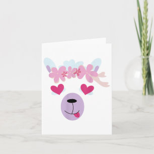 Llama Face Halloween Kostüm Wreath St. Valentine" Karte
