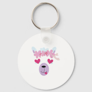 Llama Face Halloween Kostüm Wreath St. Valentine" Schlüsselanhänger