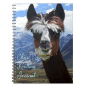 Llama Face Mountains Personalized Knitting Journal Notizblock (Vorderseite)