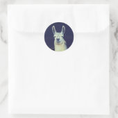Llama Face Pencil Art Runder Aufkleber (Tasche)