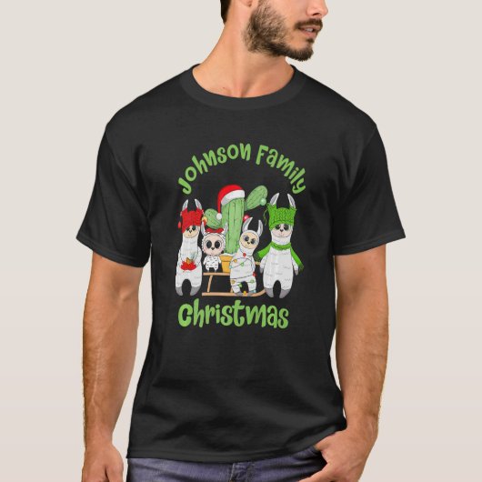 Llama Family Men Women and Kids Johnson Family Chr T-Shirt (Vorderseite)