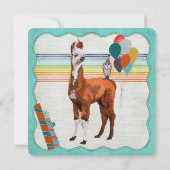 LLAMA & FEATHERS Einladung zum Geburtstag (Rückseite)