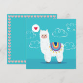 Llama Feiertagskarte (Vorne/Hinten)