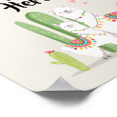 Llama Fiesta Baby Dusche individuelle Tafelsignatu Poster (Ecke)