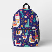 Llama Fiesta Bedruckter Rucksack (Vorderseite)
